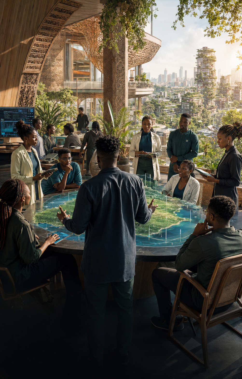 Tanzanian technologists collaborating around a future systems model